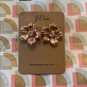 NWT J.crew rose gold floral earring